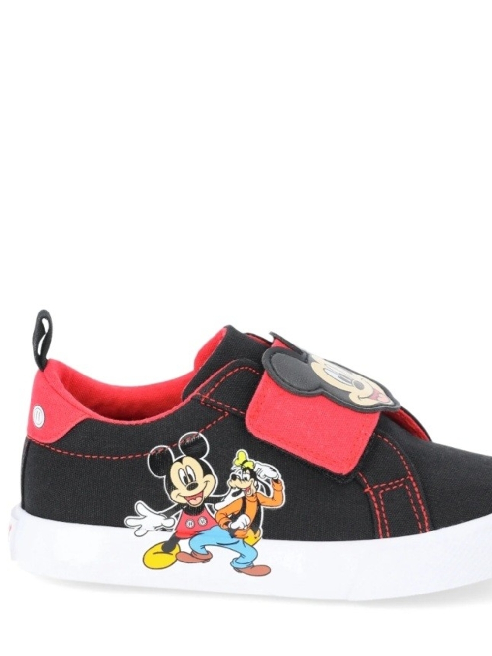Disney Black and Red Mickey Mouse Hook-and-Loop Sneakers